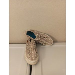 Women's Blowfish Malibu Gray Star Print Distressed Slip On Sneakers Size 8